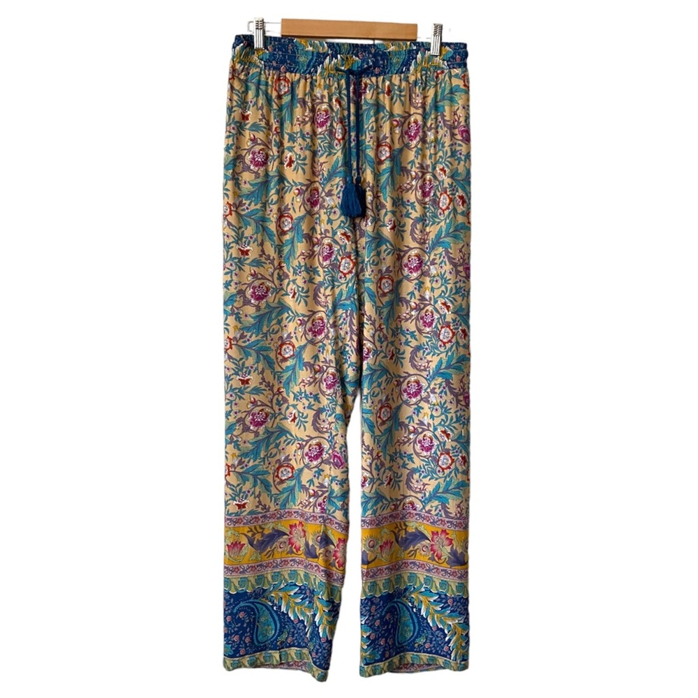 New- Paparazzi paisley printed drawstring waist lounge pants size-L